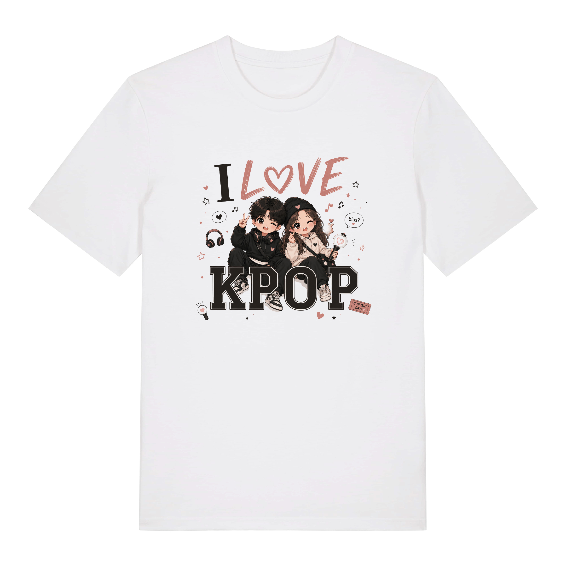 tshirt i love kpop mixte